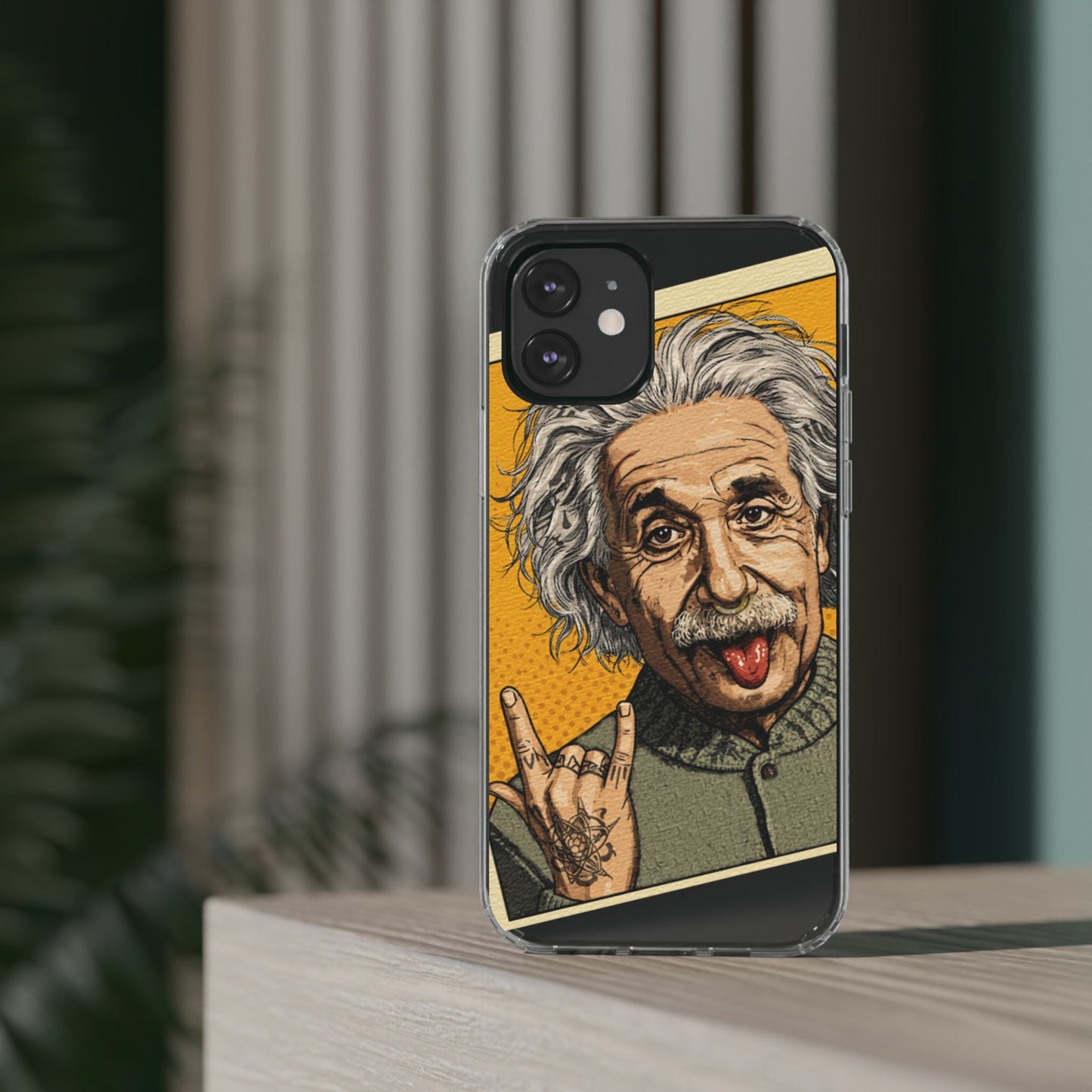 Edgy Einstein Clear Phone Cases