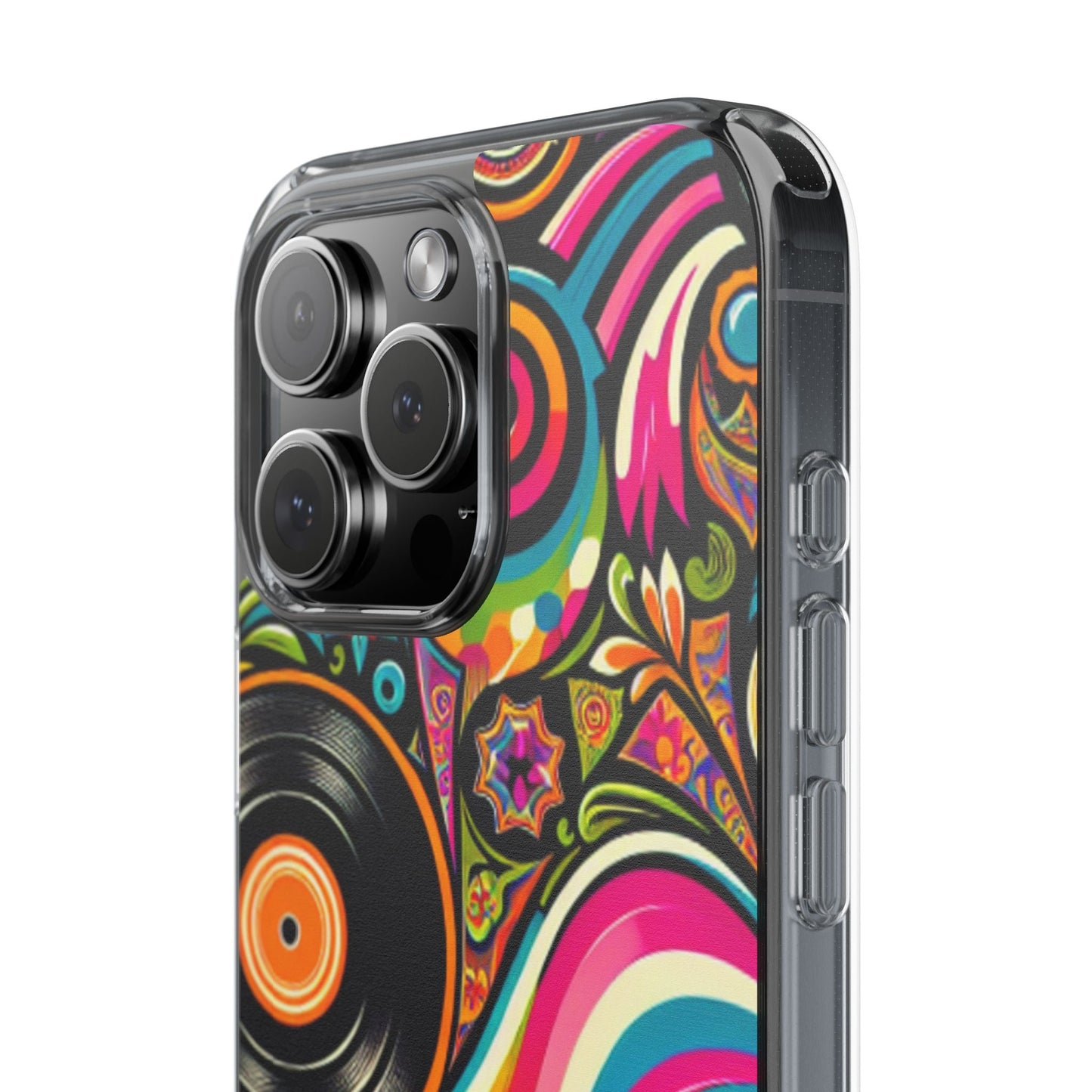 Colorful Vinyl Record Clear Phone Case