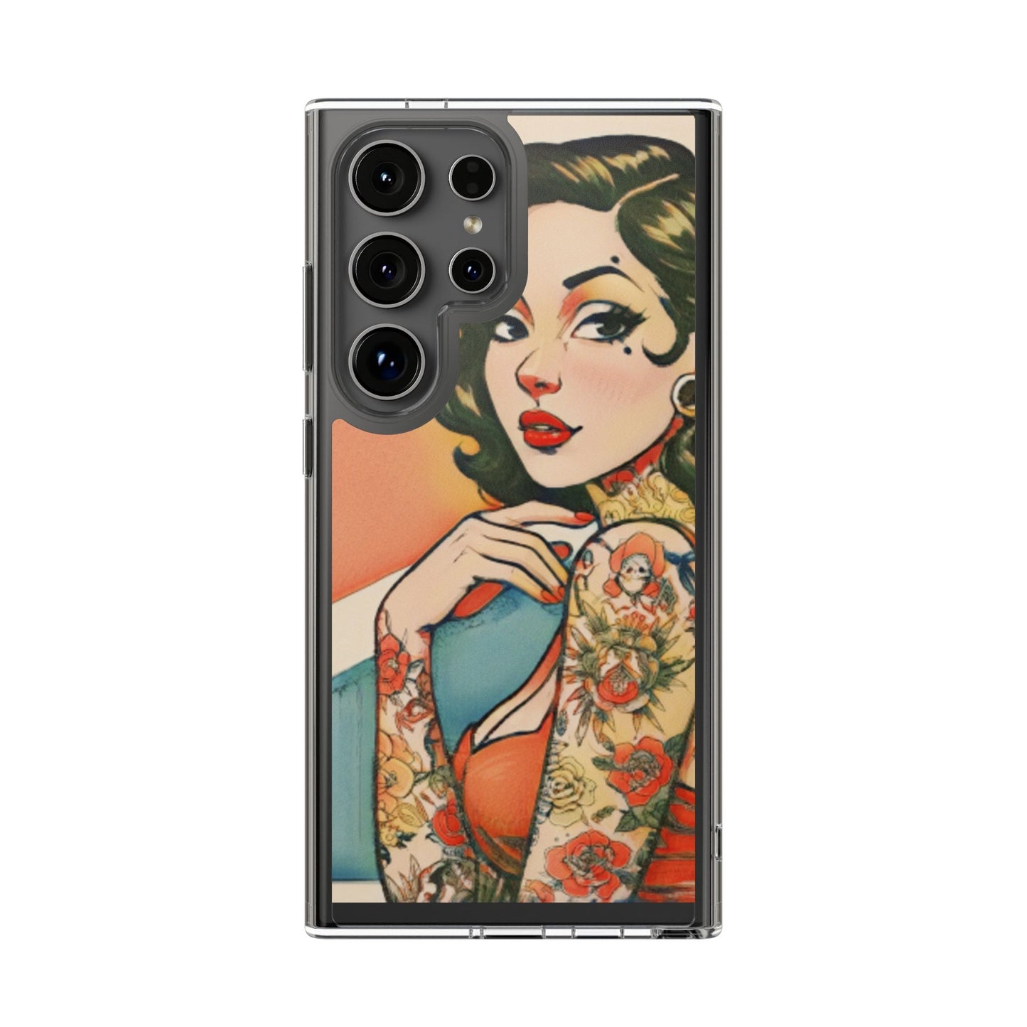 Retro Pin Up Clear Phone Case