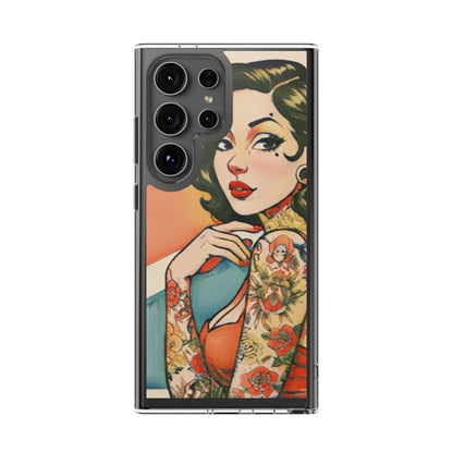 Retro Pin Up Clear Phone Case