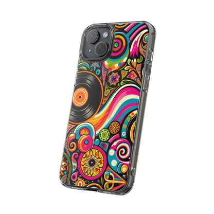 Colorful Vinyl Record Clear Phone Case