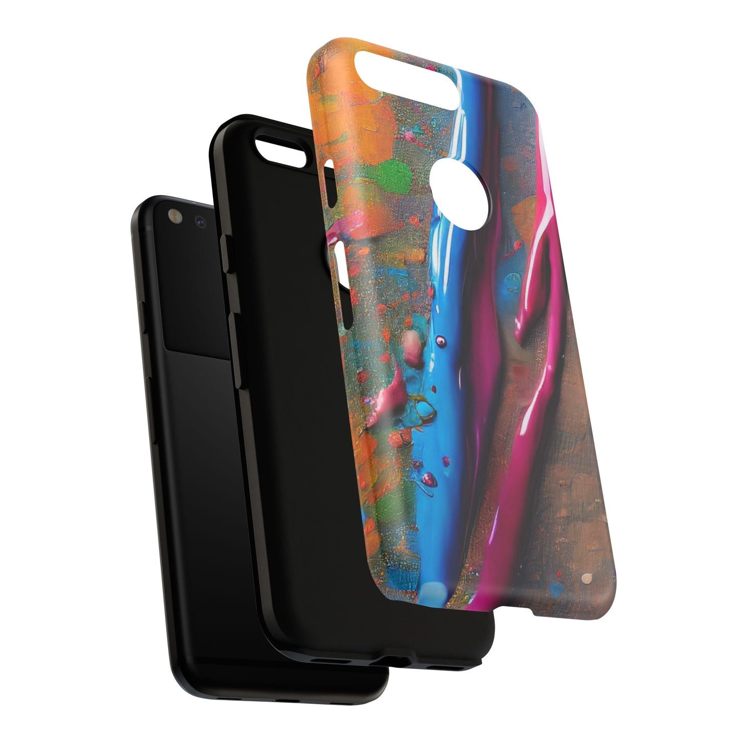 Colorful Artistic Paint Splatter Tough Phone Case