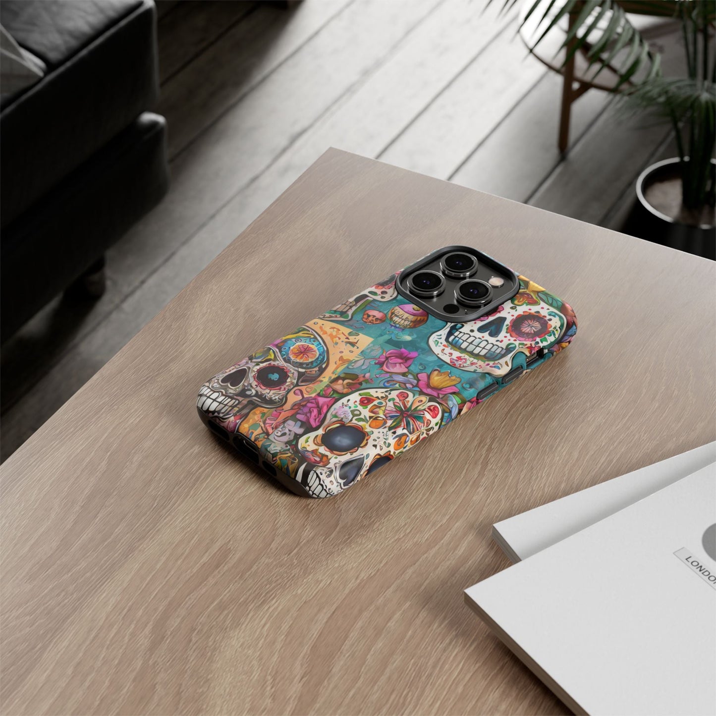 Vibrant Sugar Skull Tough Phone Case