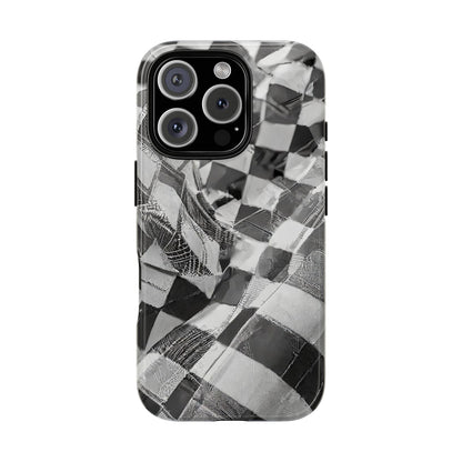 Abstract Checker Print Tough Phone Case