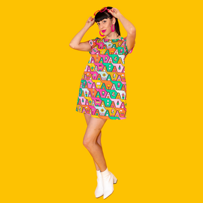 8-Bit A-Frames Tunic in Bright Day