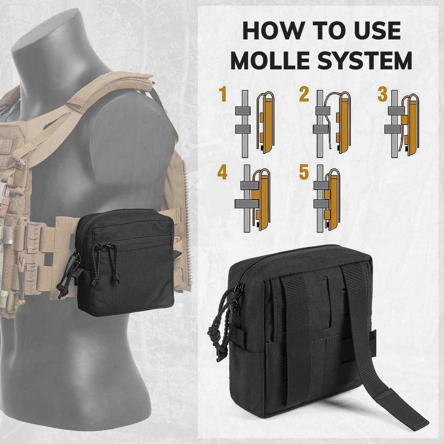 Votagoo GP Pouch MOLLE General Purpose Admin Pouches Small Utility EDC Pouch