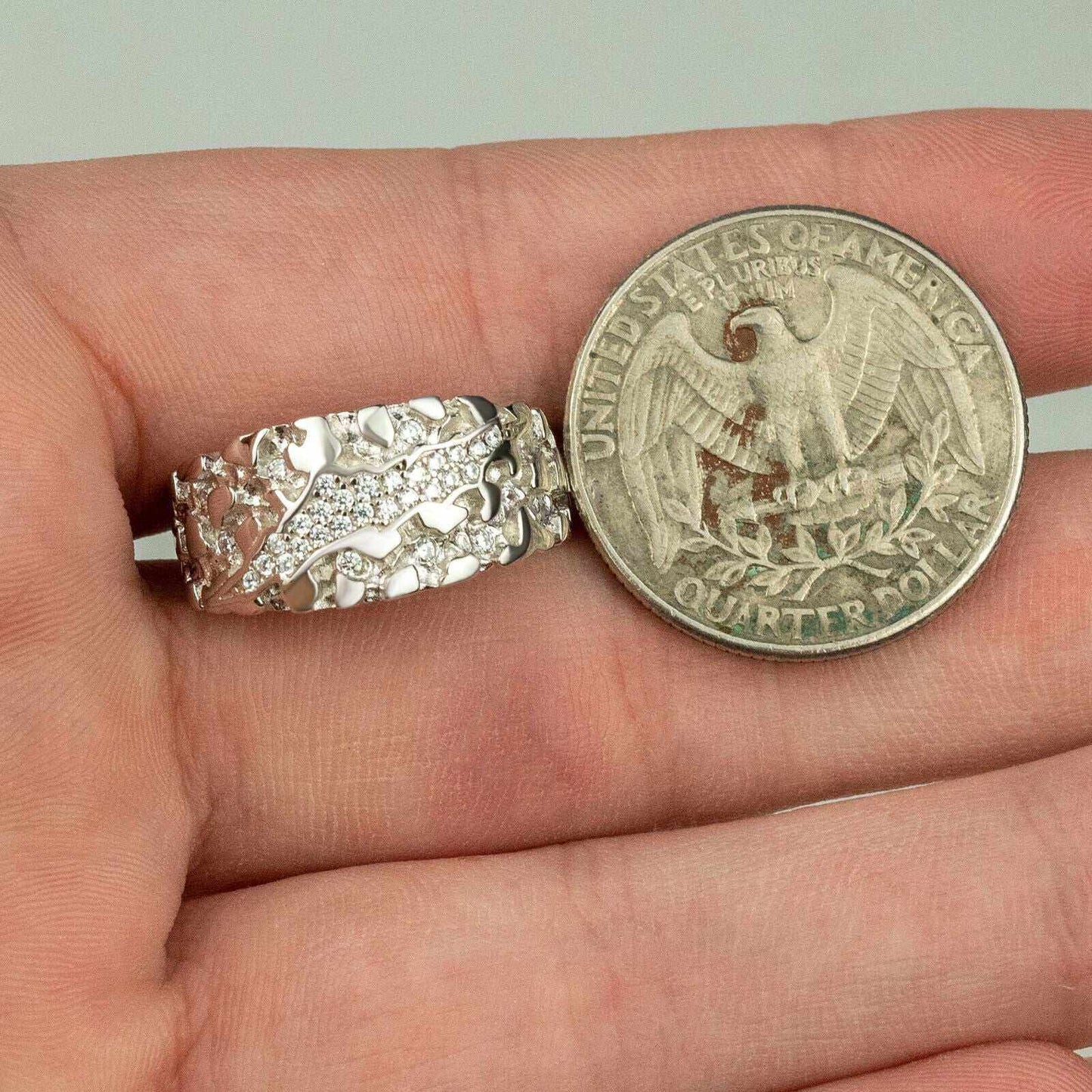 Men's Nugget Claw Mark Ring - 925 Sterling Silver