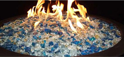 Hiland RGLASS-BB Pit Fire Glass in Bahama Blend Extreme Temperature 10 Pounds.
