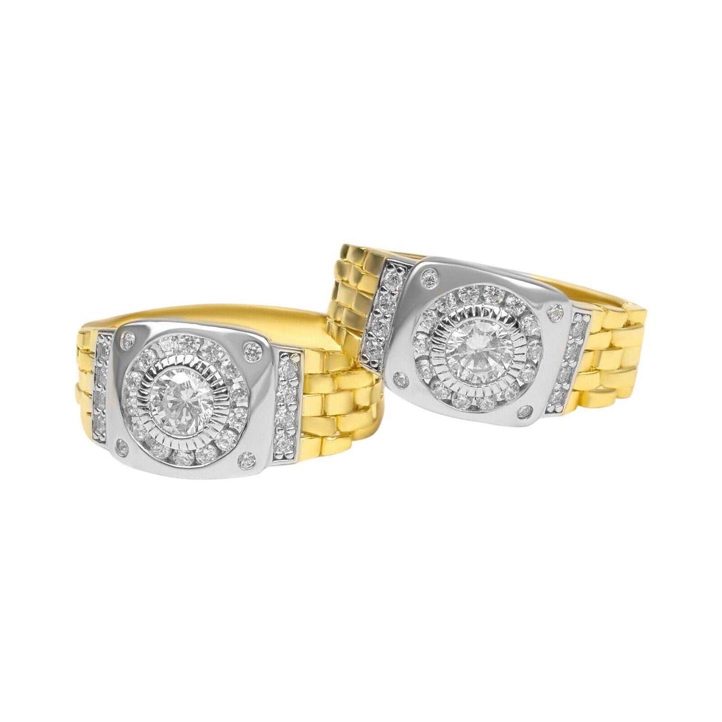 10K Vermeil Gold Watch Design Ring - 925 Sterling Silver