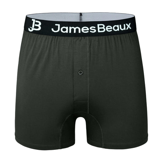 Men's Bamboo Boxer Shorts - Ultra-Soft & Breathable Underwear (Black)