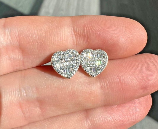 Baguette Heart Shaped Earrings