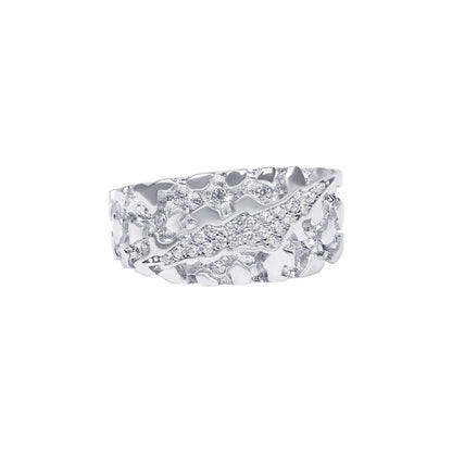 Nugget Claw Mark Ring in Solid 925 Sterling Silver