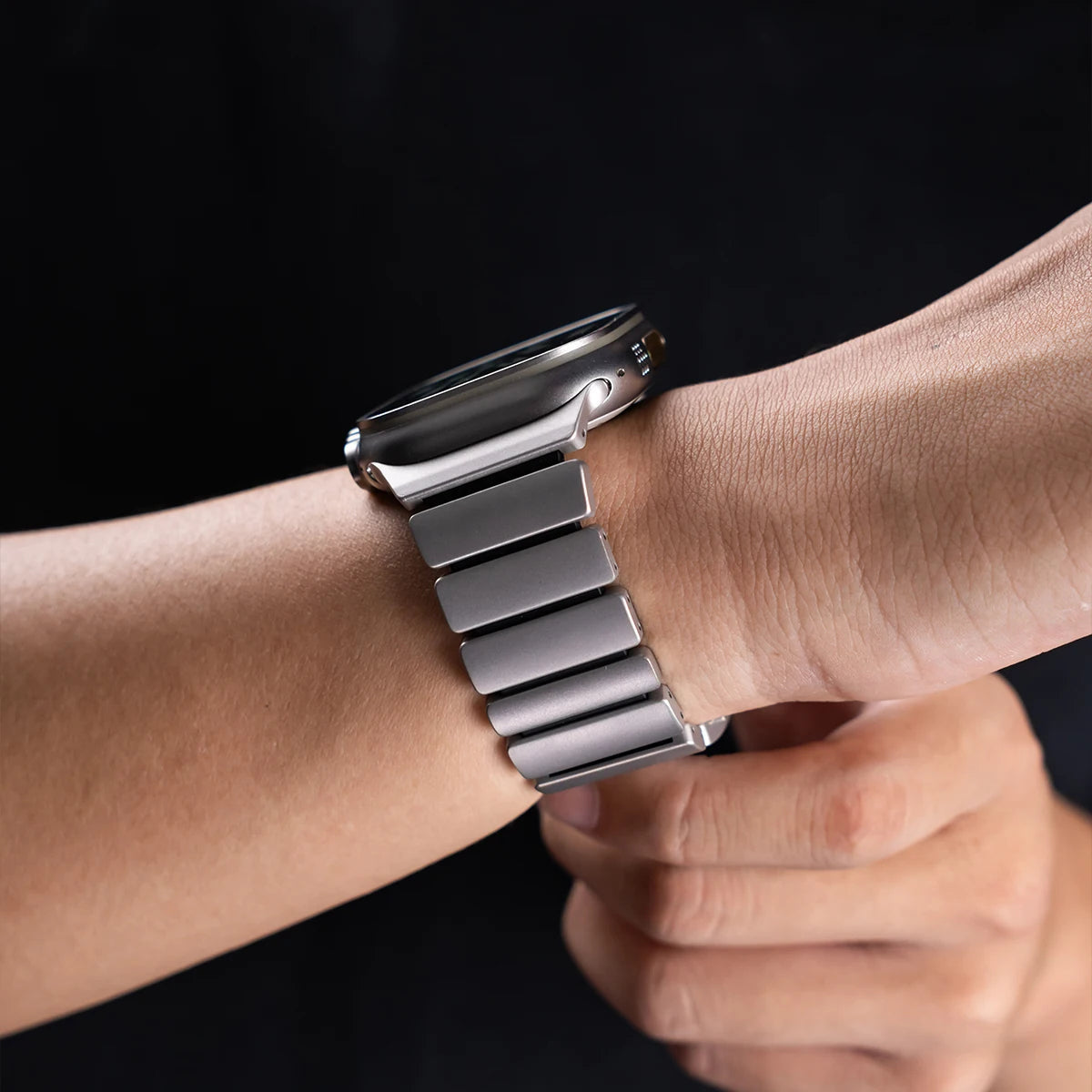 Premium Stainless Steel and Titanium Apple Watch Band | Soft Silicone Lining