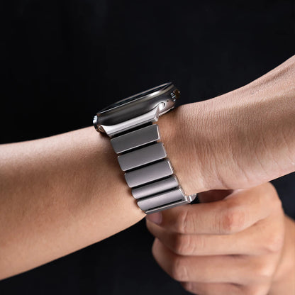 Premium Stainless Steel and Titanium Apple Watch Band | Soft Silicone Lining
