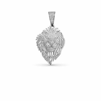 Moissanite Lion Head Pendant - 925 Sterling Silver