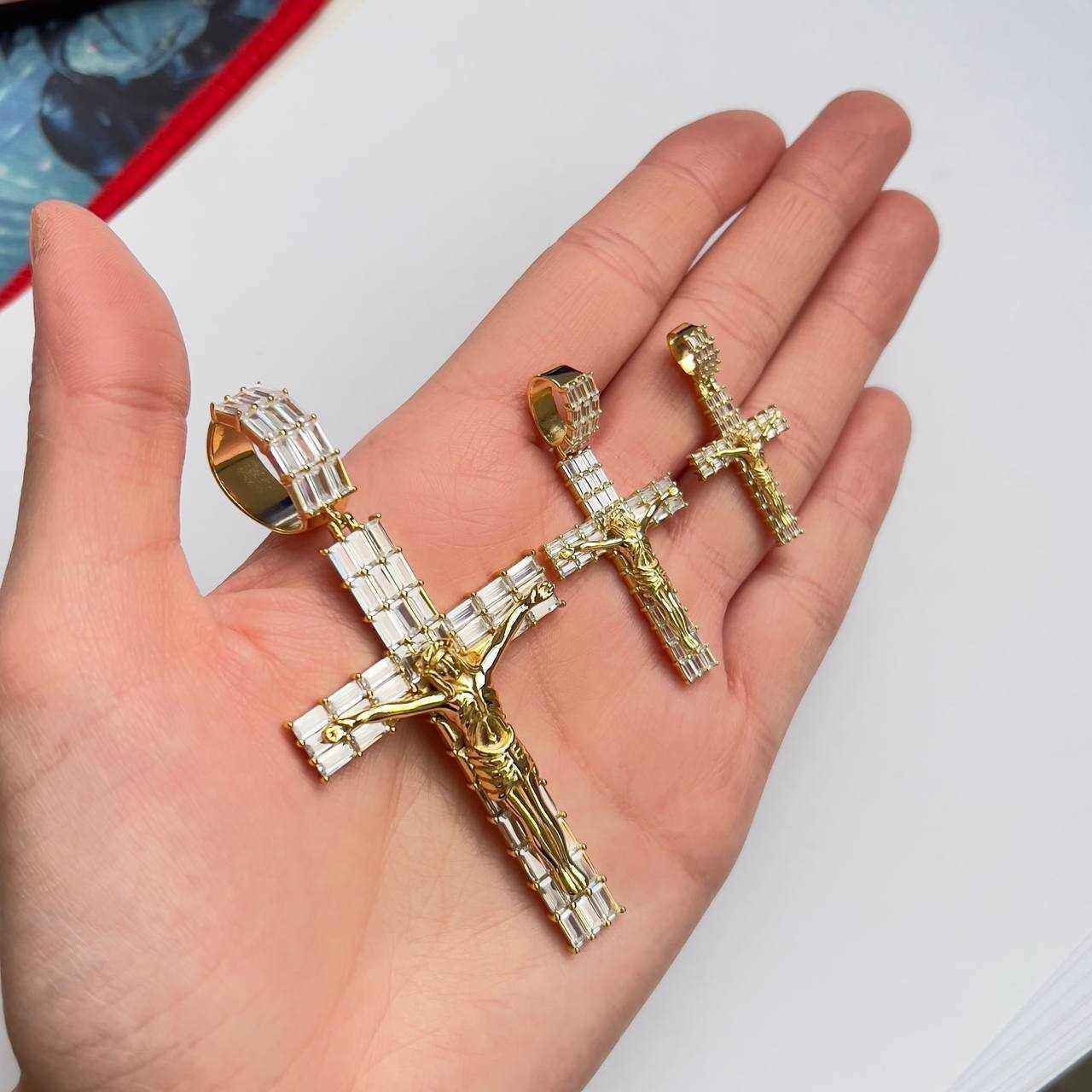 14K Gold Finish Jesus Crucifix Pendant