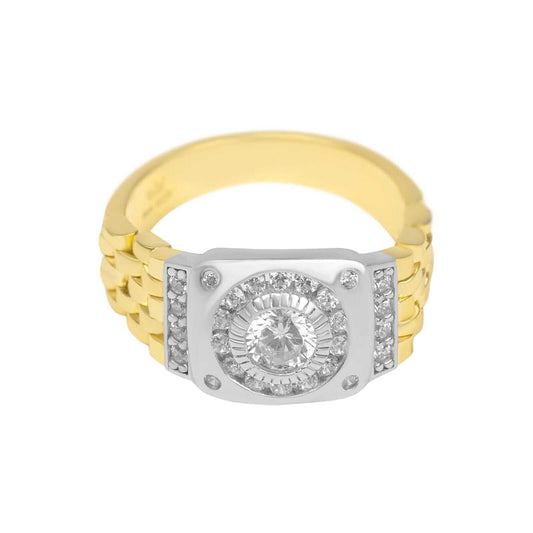 10K Vermeil Gold Watch Design Ring - 925 Sterling Silver