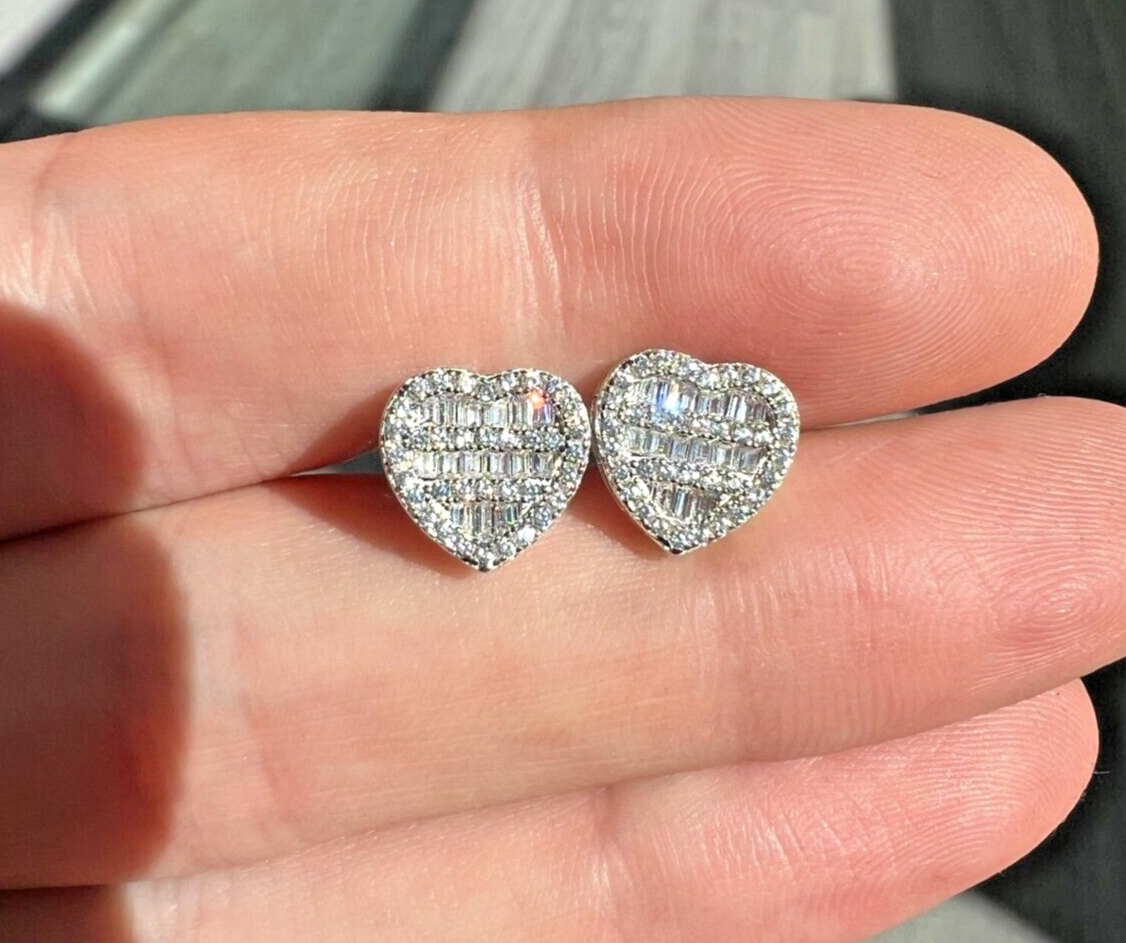 Baguette Heart Shaped Earrings
