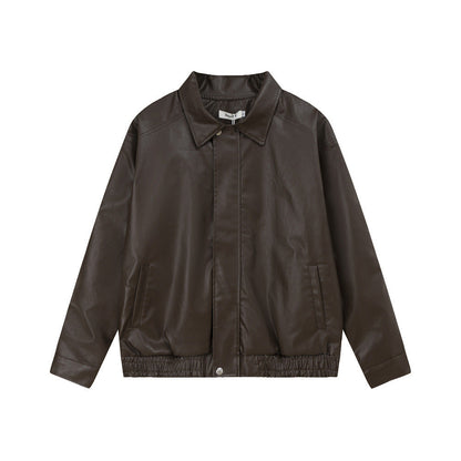 Oversized Punk Moto PU Leather Jacket - Vegan Biker Style