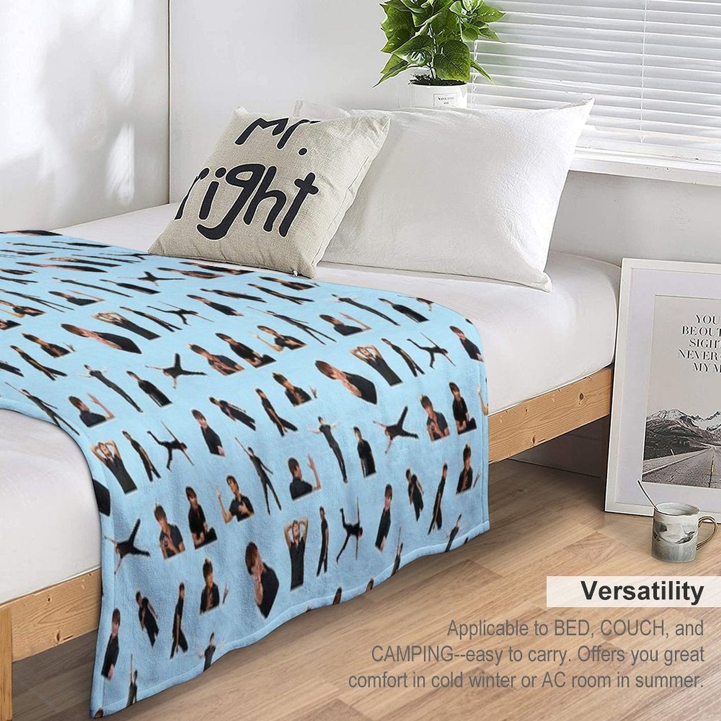 Zac Efron Troy Bolton Bet On It High School Musical Collage Stickers Throw Blanket