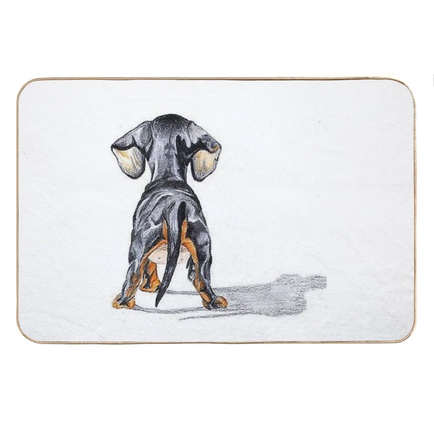 Dachshund Dog Pupy Back Bath Mat