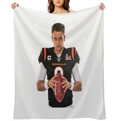Natural Soccer League Overcome Yourself Joe Burrow Graphic Gift Throw Blanket