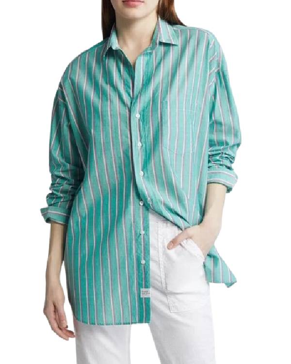 Leanne S01 Morgan Green Striped Shirt