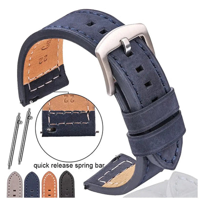 Suunto Race, Vertical & 9 Peak Leather Band with Square Holes