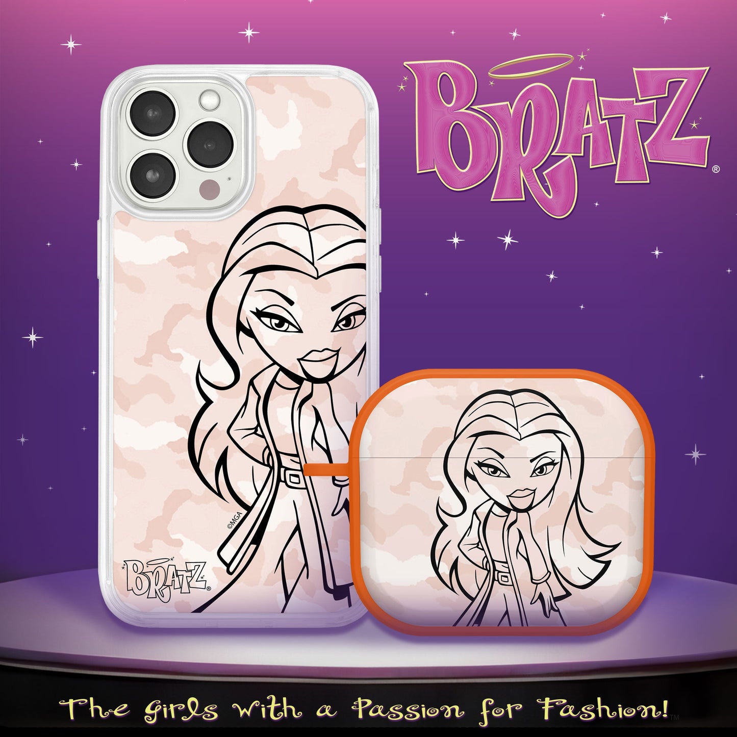 Bratz® Passion For Fashion HD Apple iPhone 15 Mag-Safe Phone Case and AirPods Gen 3 Combo Package