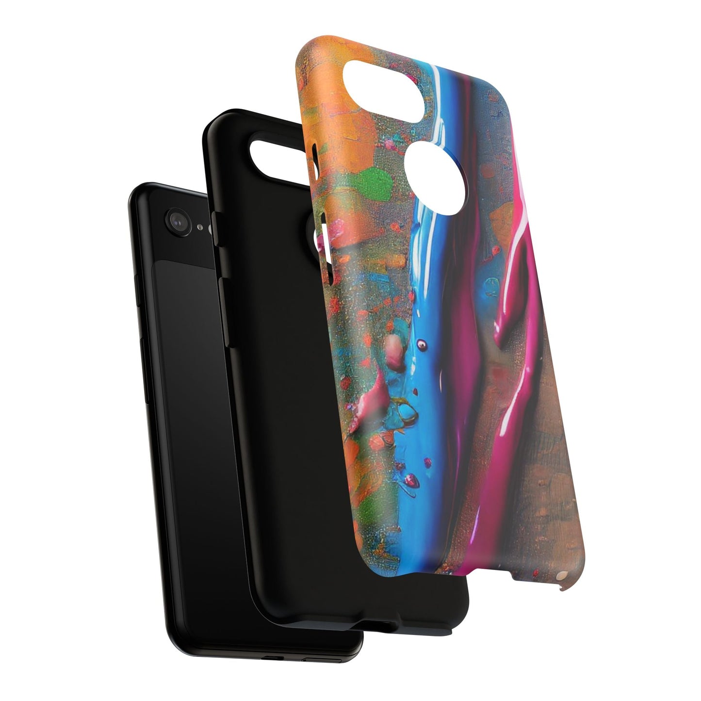 Colorful Artistic Paint Splatter Tough Phone Case