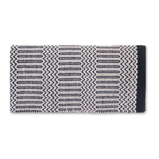 Grey Double Weave 32x64 Acrylic Blend Saddle Blanket BLACK GREY
