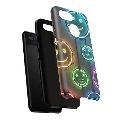Colorful Neon Smiley Face Phone Case - Tough & Stylish Protection