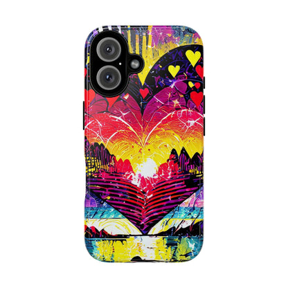 Vibrant Heart Sunset Tough Phone Case