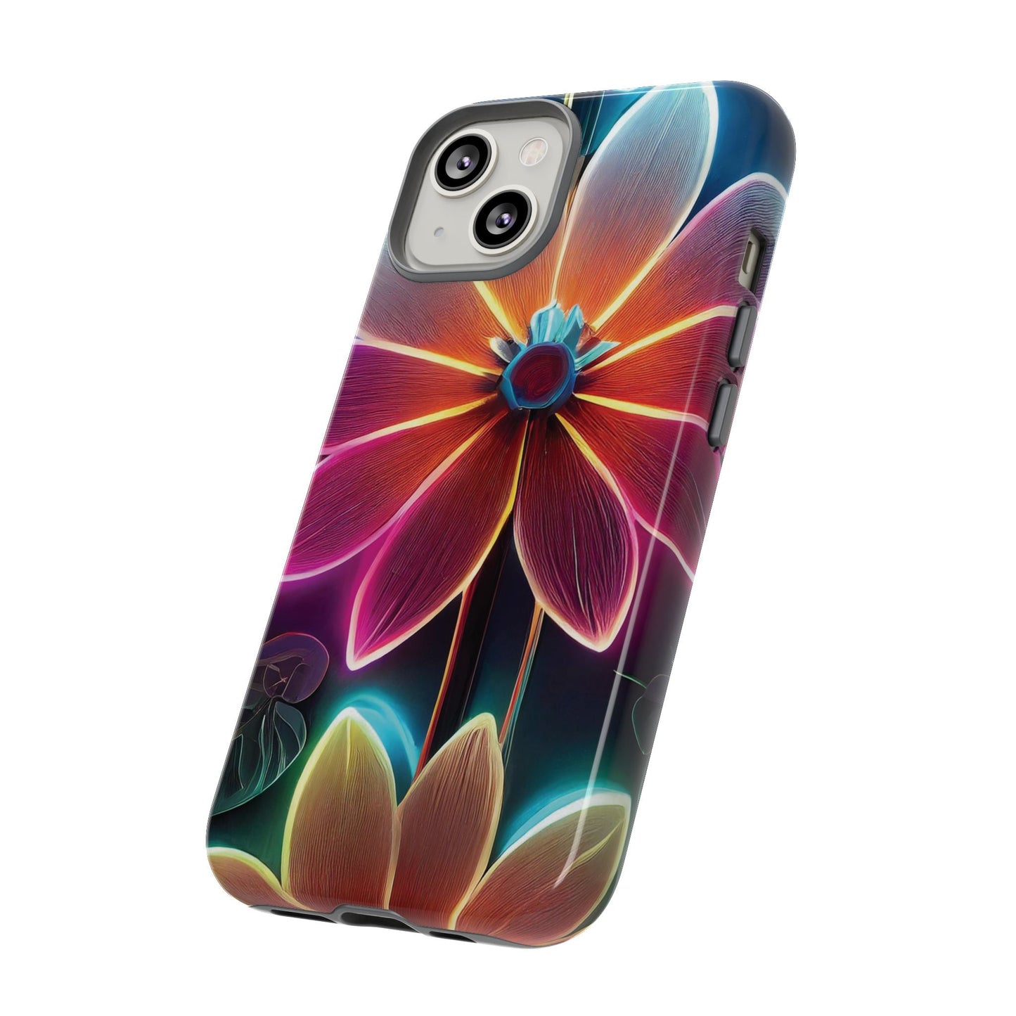 Vibrant Neon Flowers Tough Phone Case