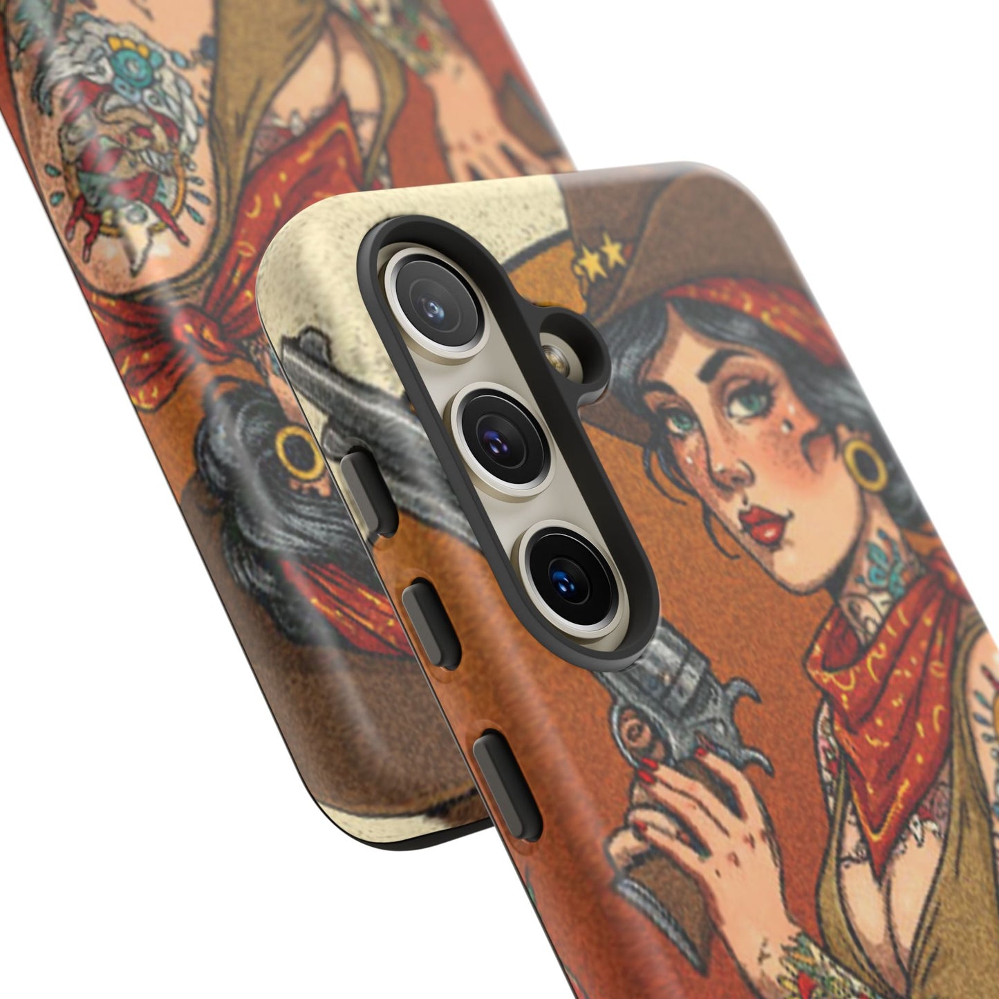 Vintage Western Tough Phone Case with Outlaw Design