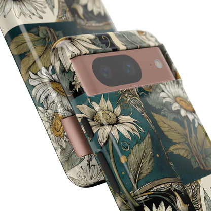 Abstract Teal Daisy Tough Phone Case