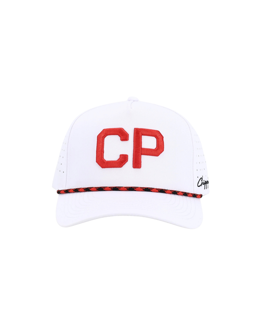 Crown Point White Rope Hat - Chippopotamus Red