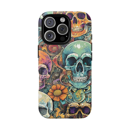 Artistic Skull Collage Tough Phone Case
