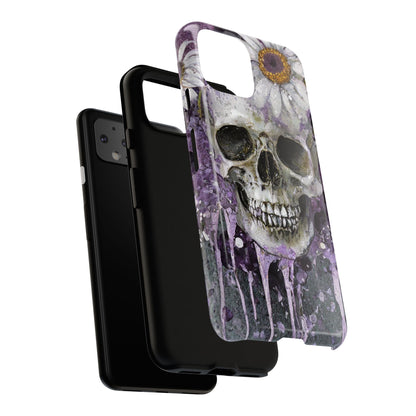 Plum Skull and Daisy Tough Phone Case