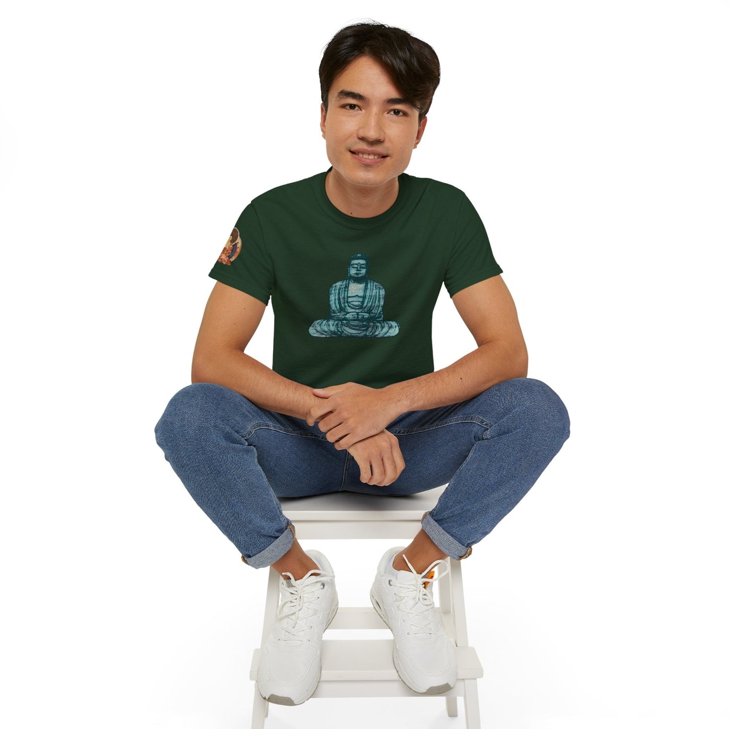 Fine Art Buddha Chalk Drawing Print Unisex Ultra Cotton Tee