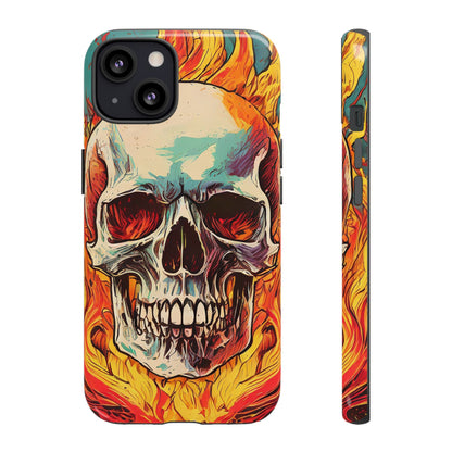 Flaming Skull Tough Phone Case