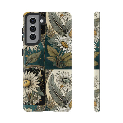 Abstract Teal Daisy Tough Phone Case