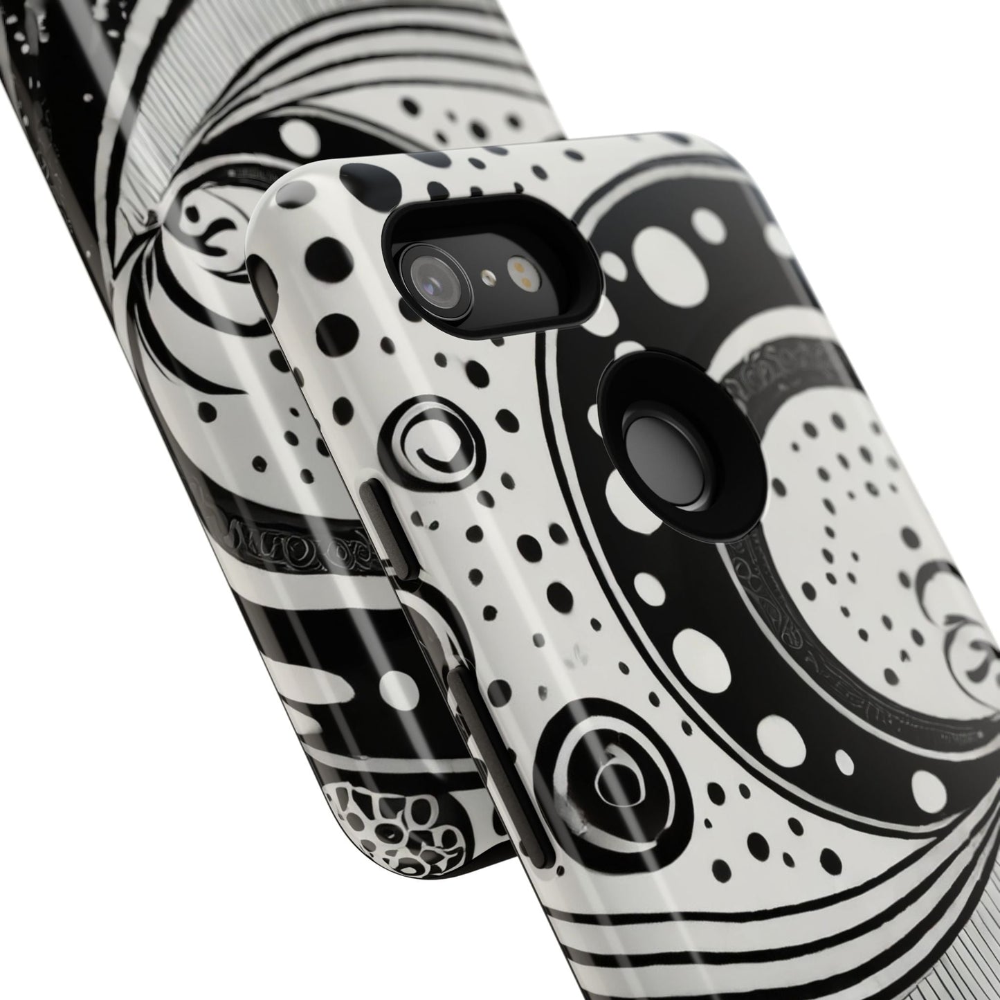Artistic Black & White Swirl Tough Phone Case