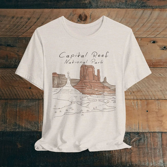 Capitol Reef National Park Unisex Fit Soft T-Shirt Line Art