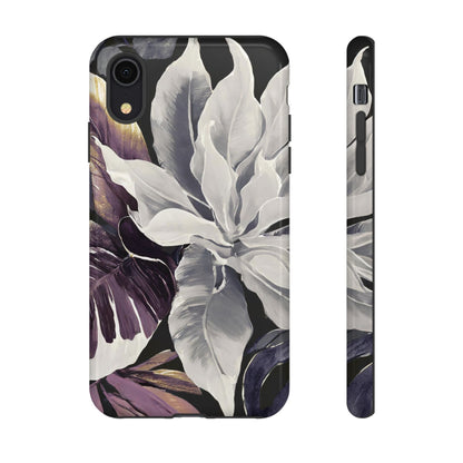 White & Plum Floral Tough Phone Case