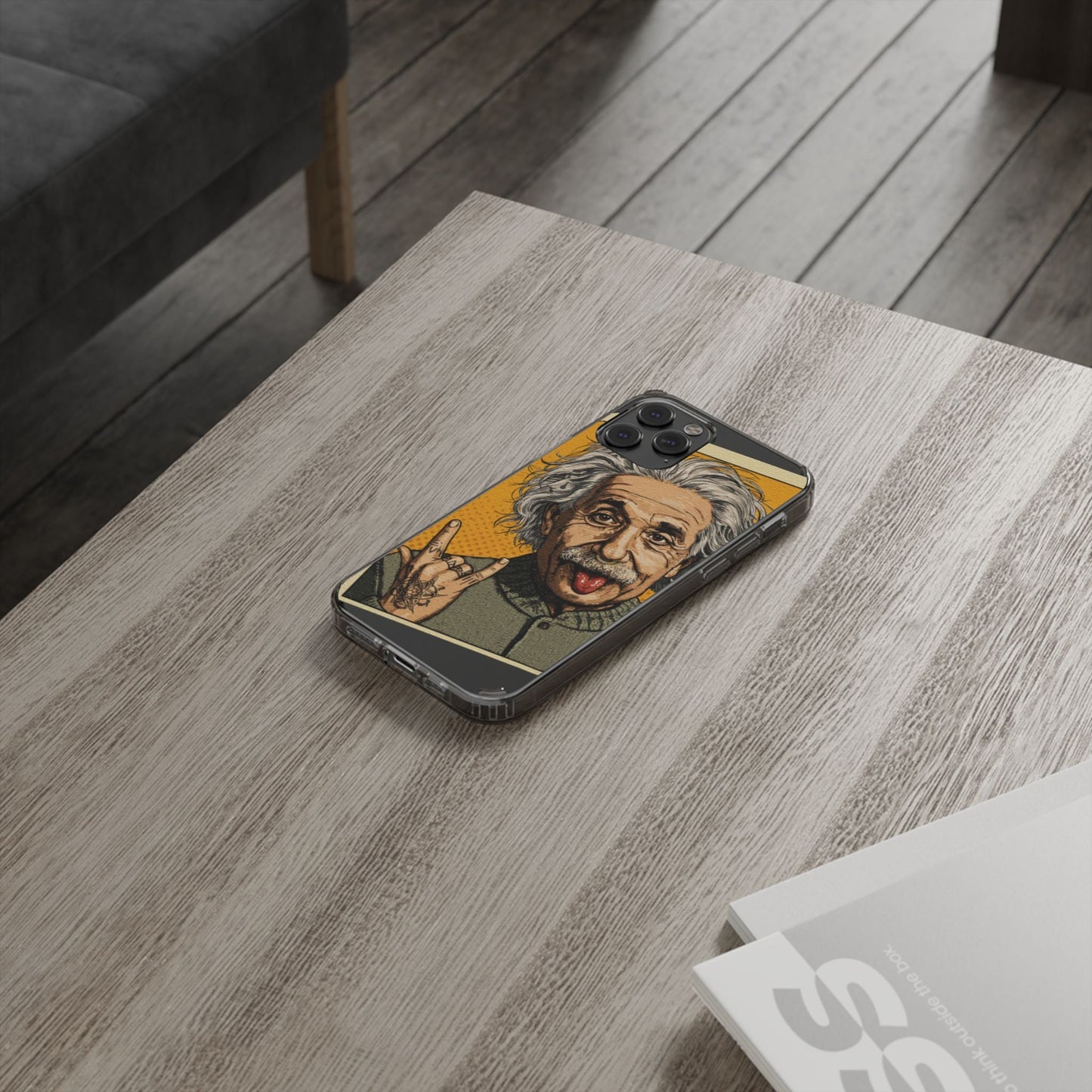 Edgy Einstein Clear Phone Cases