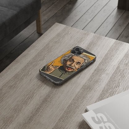 Edgy Einstein Clear Phone Cases