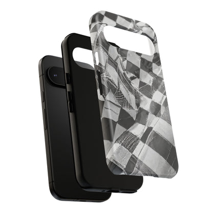 Abstract Checker Print Tough Phone Case