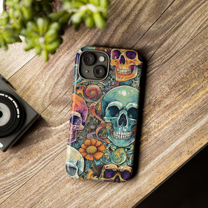 Artistic Skull Collage Tough Phone Case