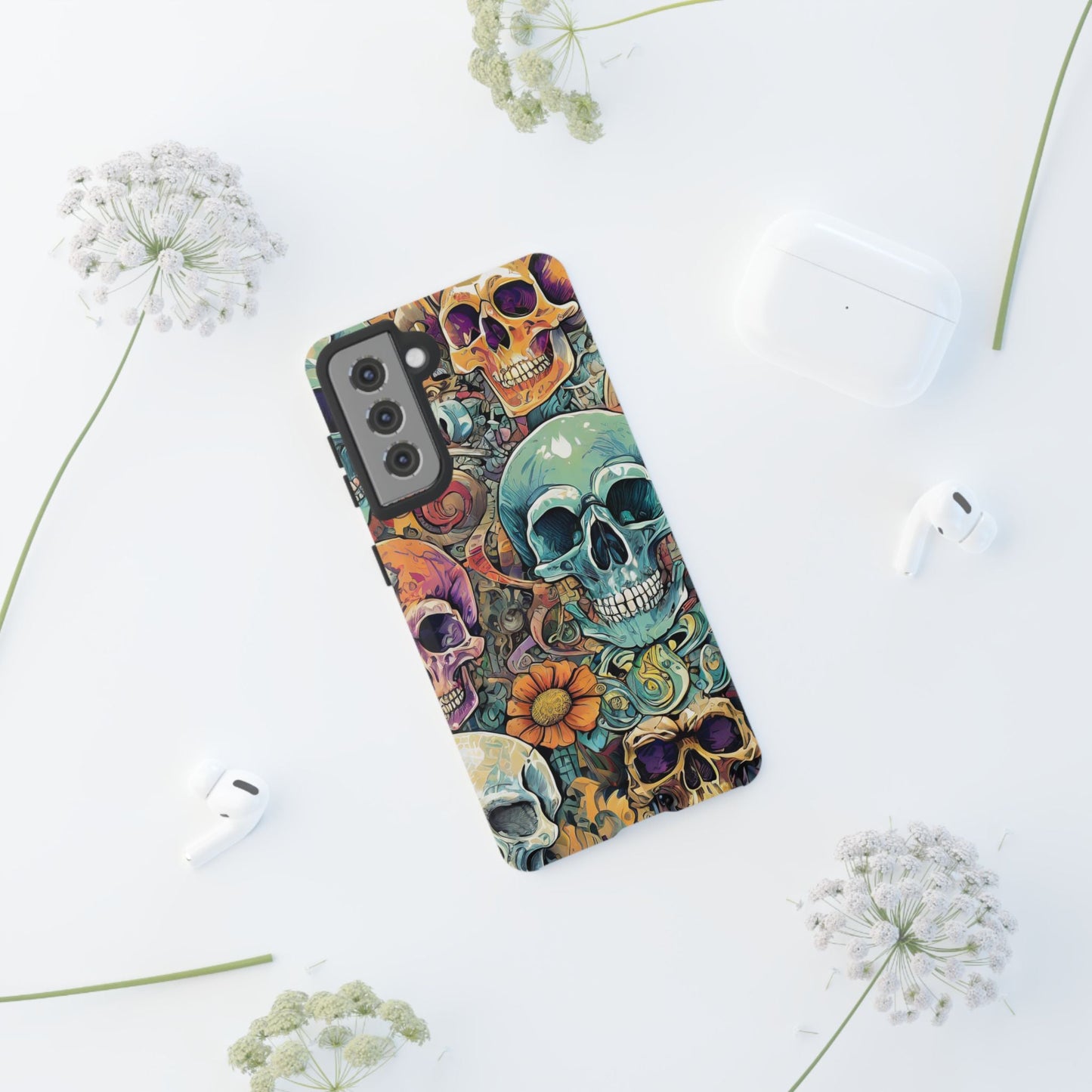 Artistic Skull Collage Tough Phone Case